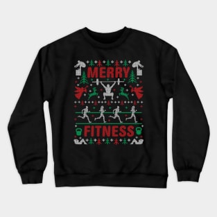 Funny Merry Fitness Exercise Gym Ugly Christmas Sweater Party Crewneck Sweatshirt